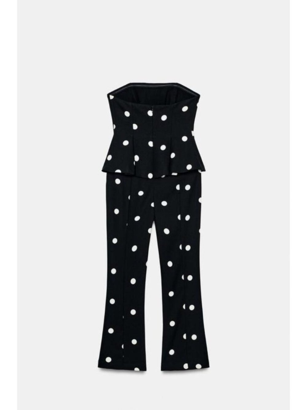 ZARA POLKA DOT STRAPLESS JUMPSUIT - Picture 3 of 4